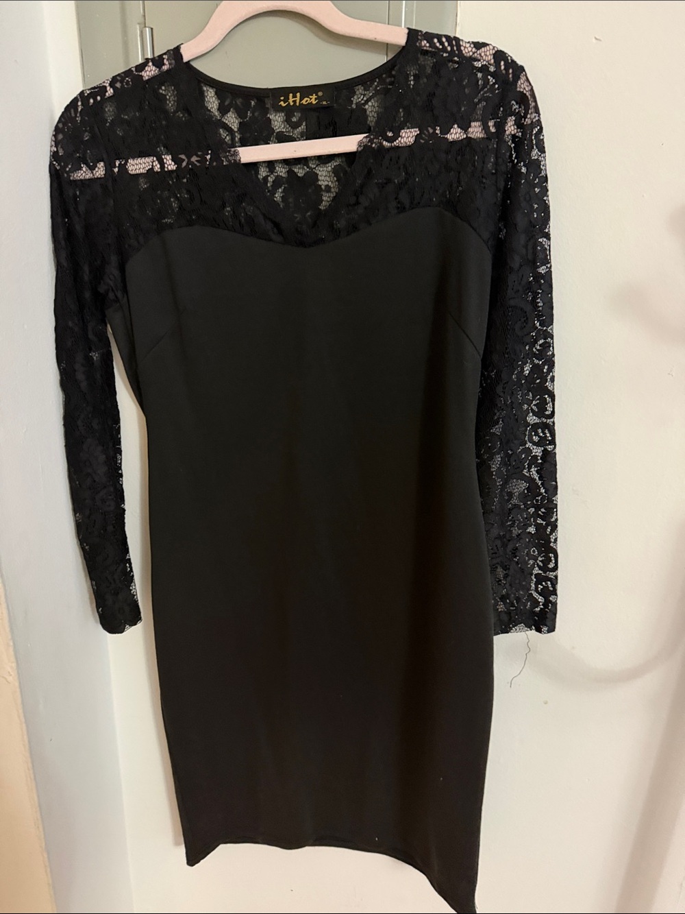Black Lace Sleeve Cocktail Dress